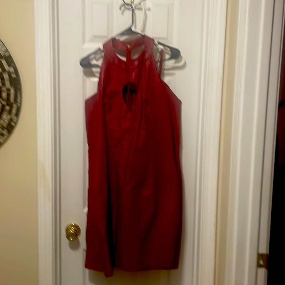 Red Leather sexy dress